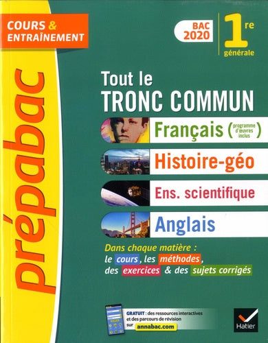 Prépabac Tout le tronc commun 1re Bac 2020