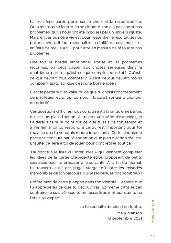 L'art subtil de s'en foutre - journal