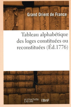 Tableau alphabétique des loges constituées ou reconstituées
