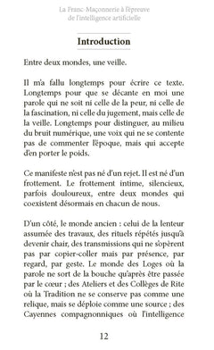 La Franc-Maçonnerie à l'épreuve de l'intelligence artificielle