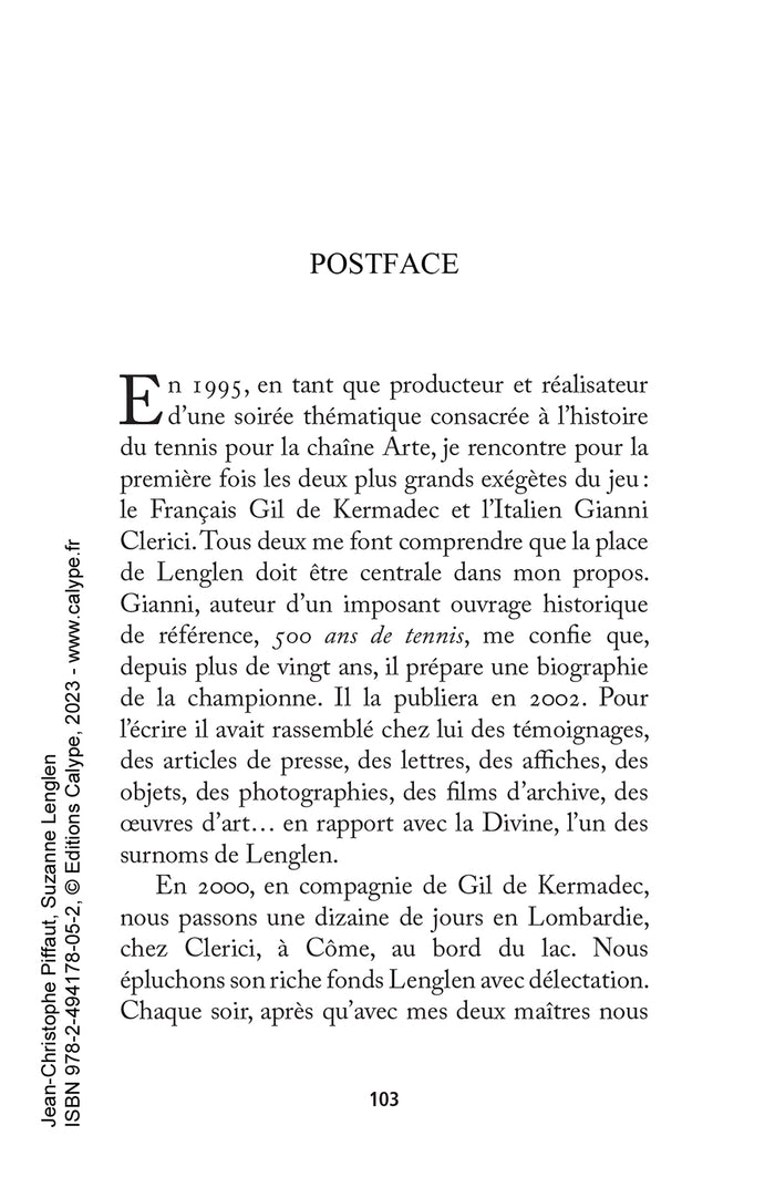 Suzanne Lenglen: Et la femme créa le tennis moderne