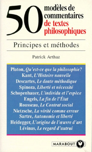 50 modèles de commentaires de textes philosophiques