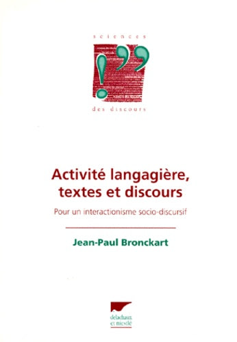 Activite langagière, textes et discours