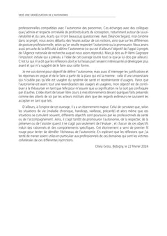 Vers une modélisation de l'autonomie