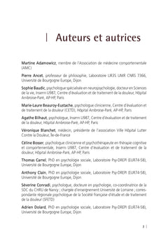 Psychothérapies des patients douloureux chroniques