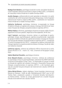 Psychothérapies des patients douloureux chroniques