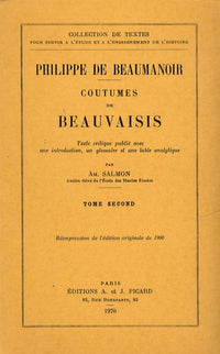 Coutumes de Beauvaisis. Tome III