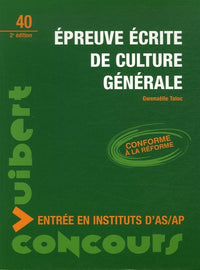 Epreuve écrite de culture générale: Entrée en instituts d'AS/AP