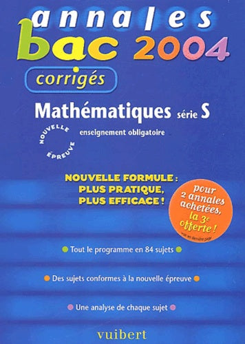 Annales Bac 2004 : Mathématiques, série S : Enseignement obligatoire