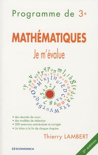 Je m'évalue - Mathématiques, Programme de Troisième, 2e édition