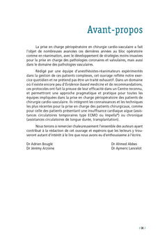 Protocoles de réanimation, anesthésie et transplantation en chirurgie cardio-vasculaire