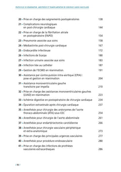Protocoles de réanimation, anesthésie et transplantation en chirurgie cardio-vasculaire