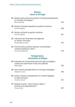 Principes et protocoles d'anesthésie en chirurgie oncologique