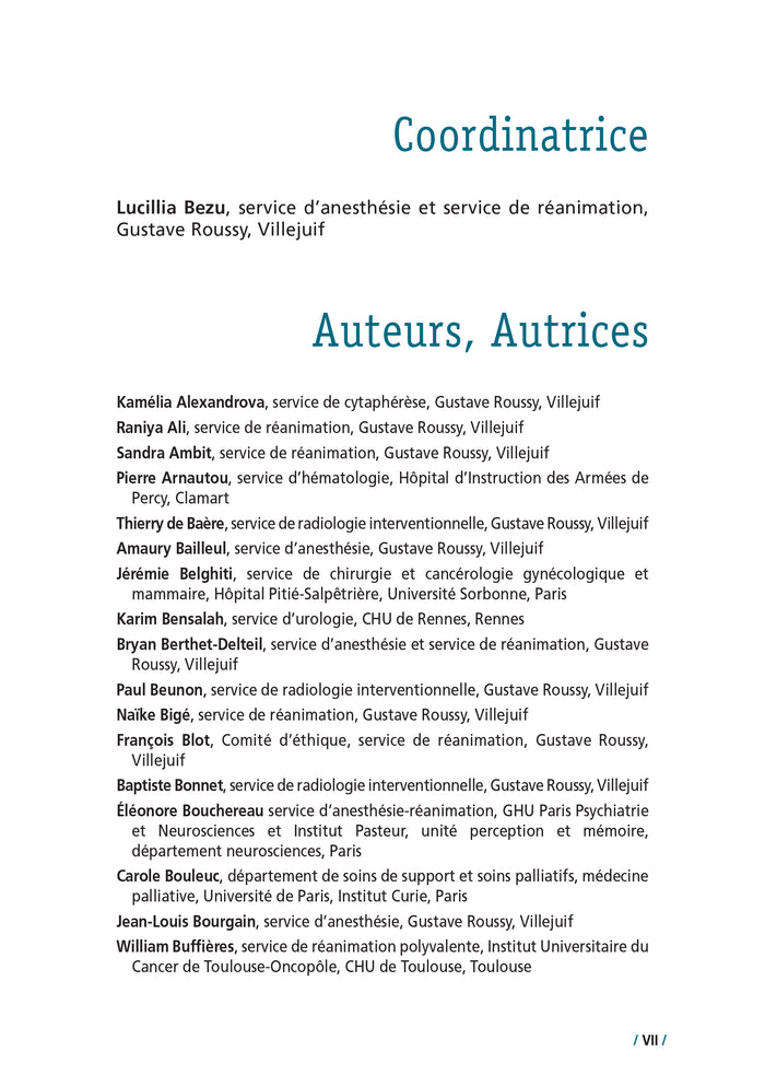 Réanimation médicale et chirurgicale  en oncologie