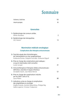Réanimation médicale et chirurgicale  en oncologie