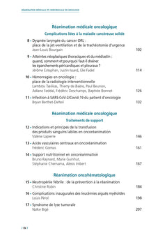 Réanimation médicale et chirurgicale  en oncologie