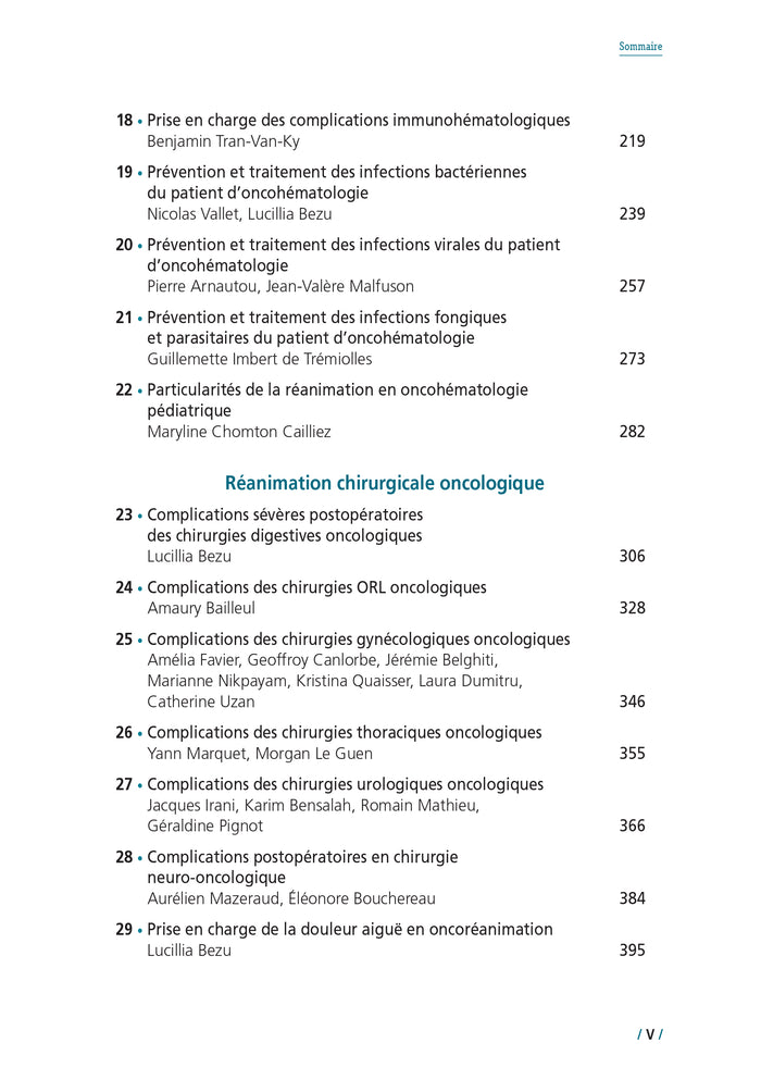 Réanimation médicale et chirurgicale  en oncologie