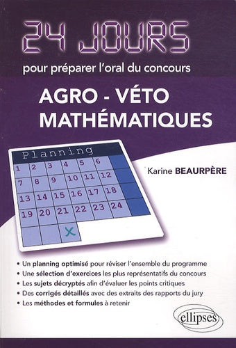 Maths 24 jours pour préparer l'oral du concours Agro-Véto