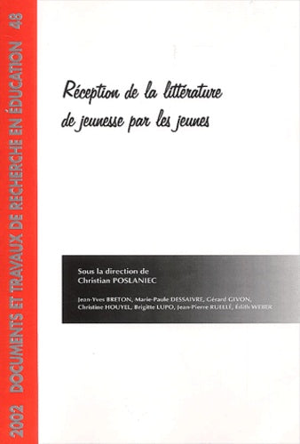 Reception de la litterature de jeunesse par les jeunes
