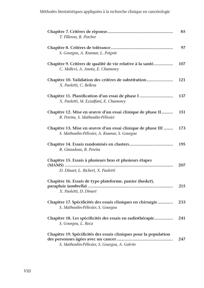 Méthodes biostatistiques appliquées à la recherche clinique en cancérologie