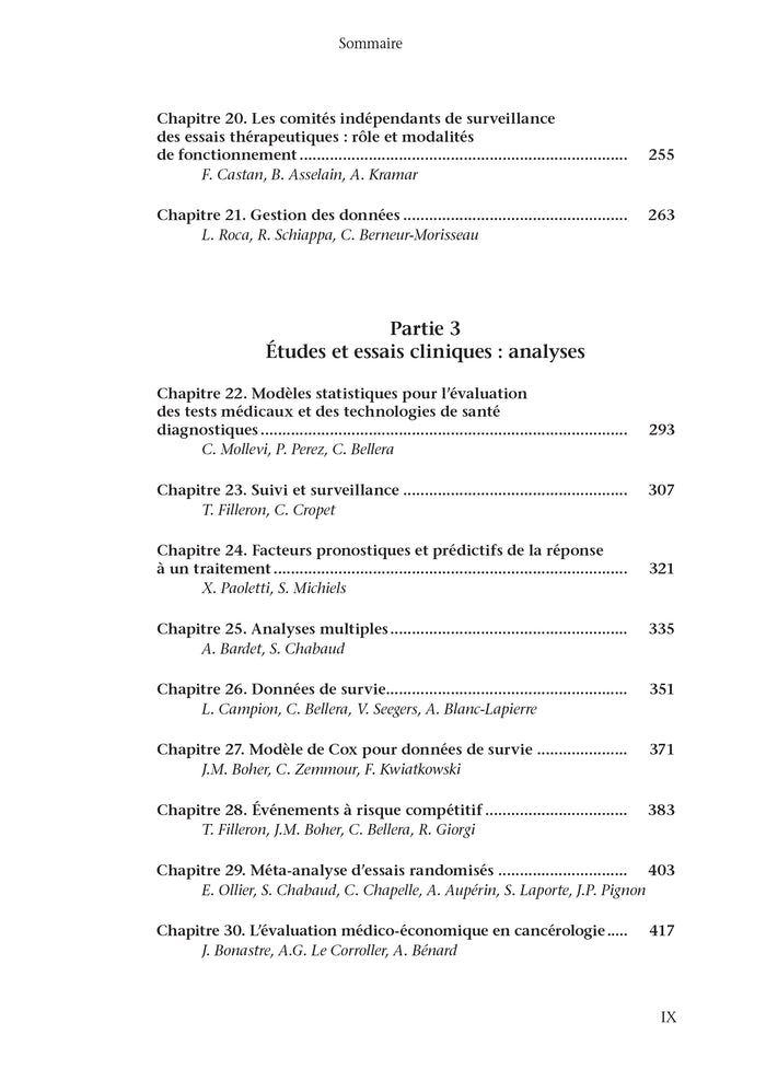 Méthodes biostatistiques appliquées à la recherche clinique en cancérologie