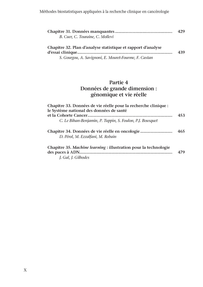 Méthodes biostatistiques appliquées à la recherche clinique en cancérologie