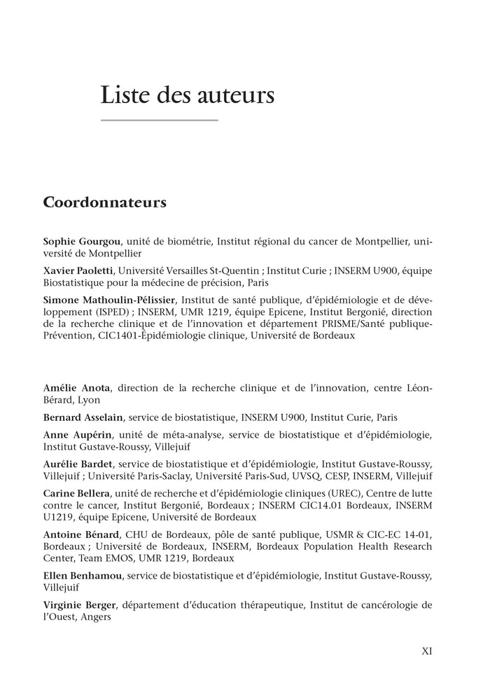 Méthodes biostatistiques appliquées à la recherche clinique en cancérologie