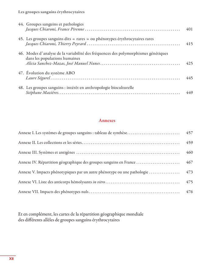 Les groupes sanguins érythrocytaires