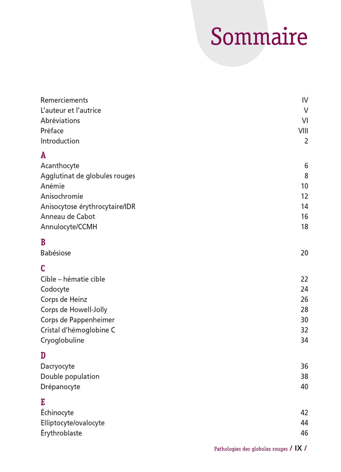 Pathologies des globules rouges
