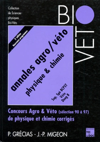 Annales Agro-Véto Physique et Chimie