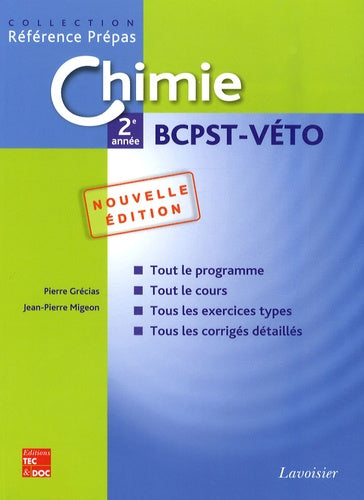 Chimie 2e année BCPST-Véto