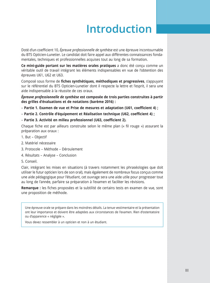 Épreuve professionnelle de synthèse (Opticien-Lunetier)