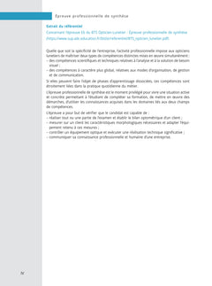 Épreuve professionnelle de synthèse (Opticien-Lunetier)