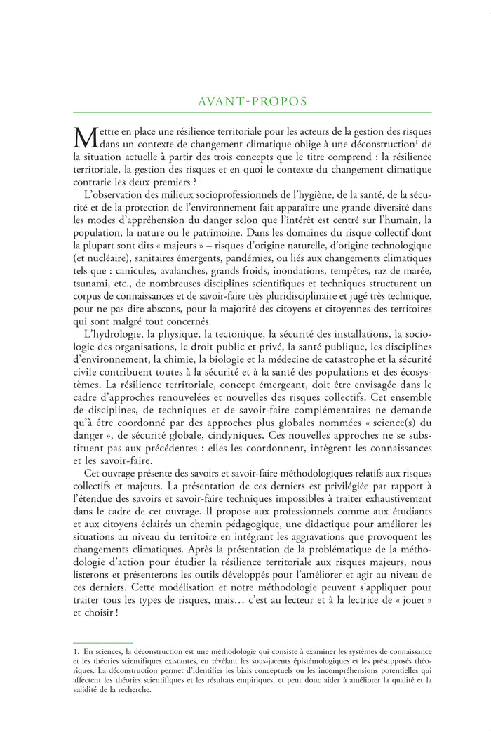 Résilience territoriale et changement climatique