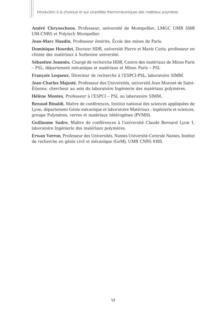 Introduction à la physique et aux propriétés thermomécaniques des matériaux polymères