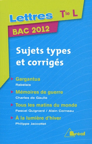 Bac lettres terminale 2012
