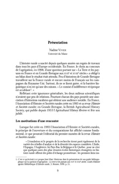 Ruralité française et britannique, XIIIe-XXe siècles