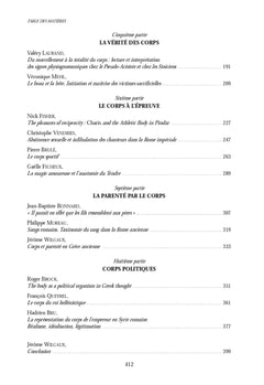 Penser et représenter le corps dans l'Antiquité