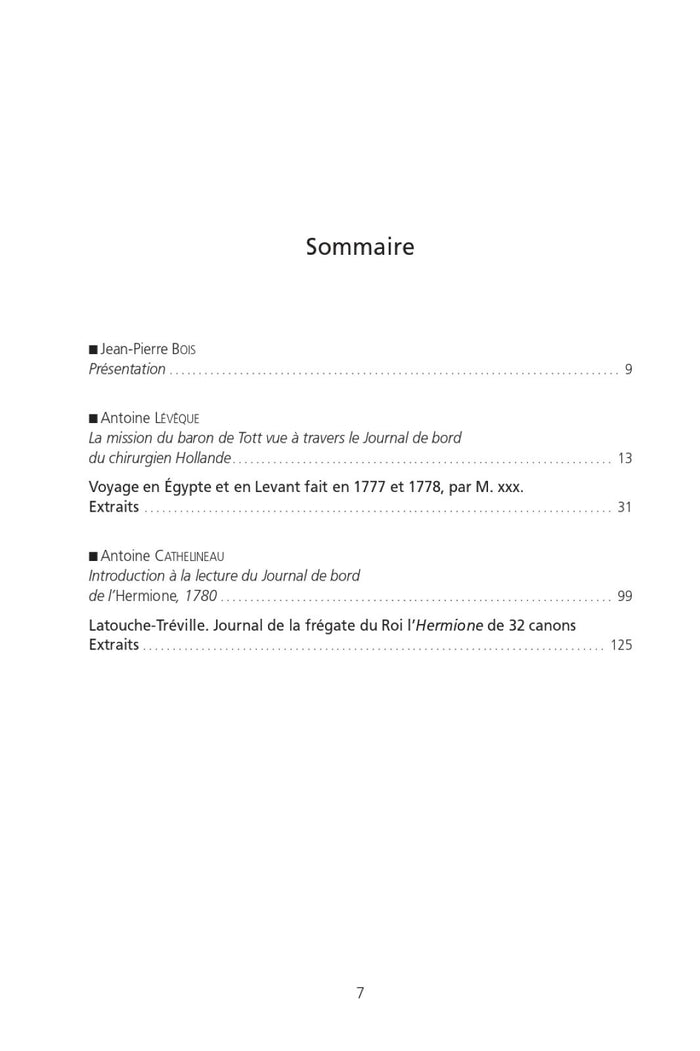 Deux voyages au temps de Louis XVI. La mission du baron de Tott en Égypte en 1777-1778