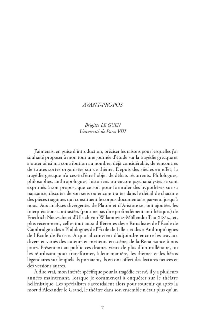 A chacun sa tragédie ?