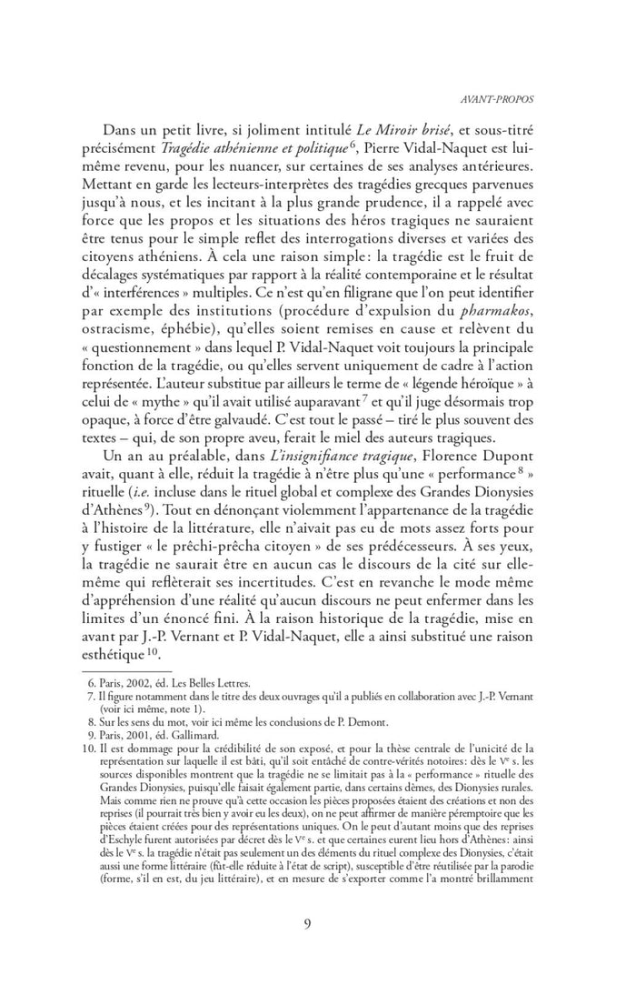 A chacun sa tragédie ?