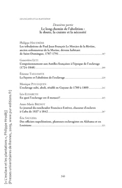 L'esclave et les plantations