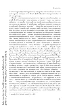 Le Transfert de Freud à Lacan