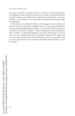 Le Transfert de Freud à Lacan
