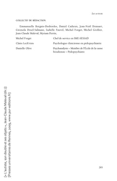 L'autiste, son double et ses objets