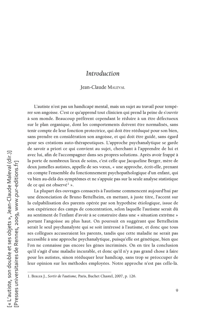 L'autiste, son double et ses objets