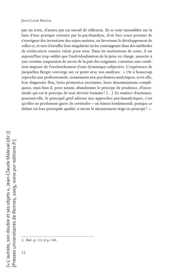 L'autiste, son double et ses objets