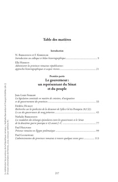 Administrer les provinces de la République romaine