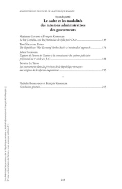 Administrer les provinces de la République romaine