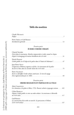 Ordonner et partager la ville